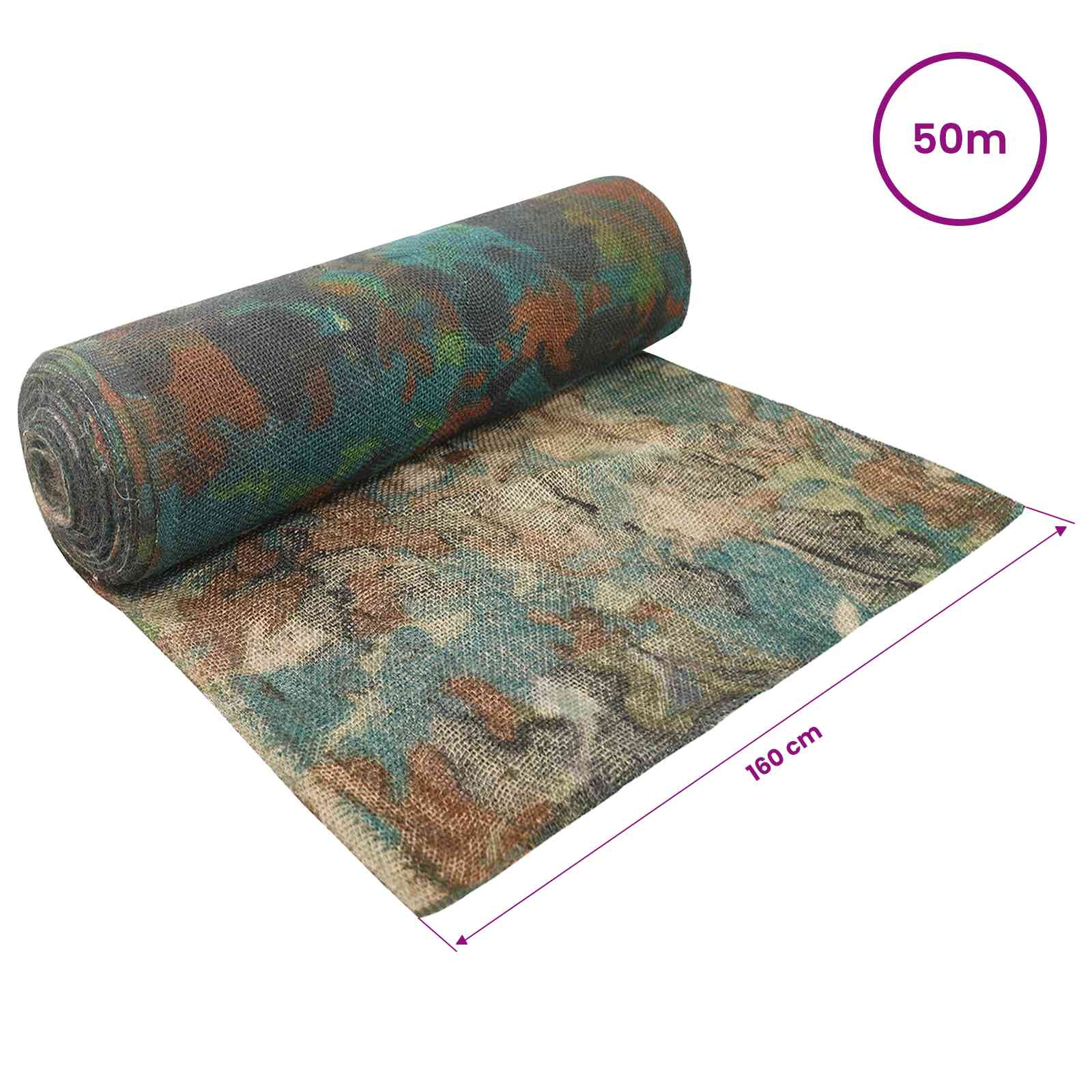 Jute Rol Camouflage 160 x 5000 cm