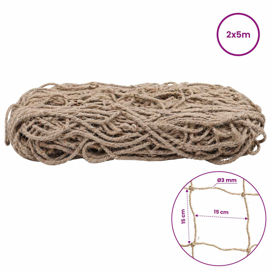 Jute plantensteun netting Naturel 2 x 5 m 100% Tossa Jute