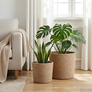 Plantenpot set 2 stuks jute naturel Ø28x28 cm