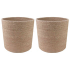 Plant Pot Set 2 pcs Natural Ø 21 x 21 cm 100% Tossa Jute