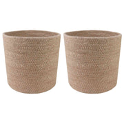 Plantenpot jute Ø21x21 cm naturel set van 2