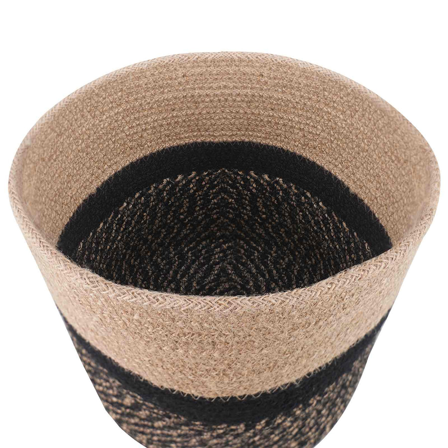 Plantenpot Set 2 pcs Naturel en Zwart Ø 28 x 28 cm