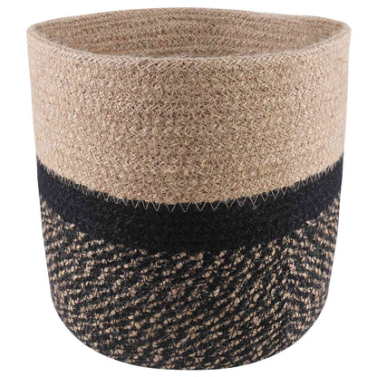 Plantenpot Set 2 pcs Naturel en Zwart Ø 28 x 28 cm