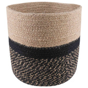 Plantenpot set 2 stuks Ø 21x21 cm jute naturel zwart