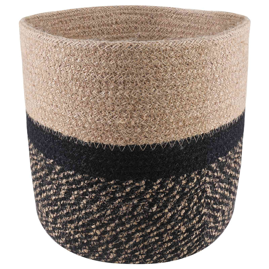 Plantenpot Set 2 pcs Naturel en Zwart Ø 21 x 21 cm