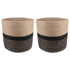 Plantenpot jute naturel zwart Ø 28x28 cm set