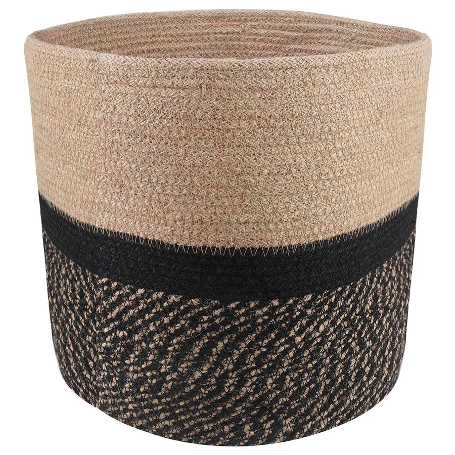 Plantenpot Set 2 pcs Naturel en Zwart Ø 28 x 28 cm