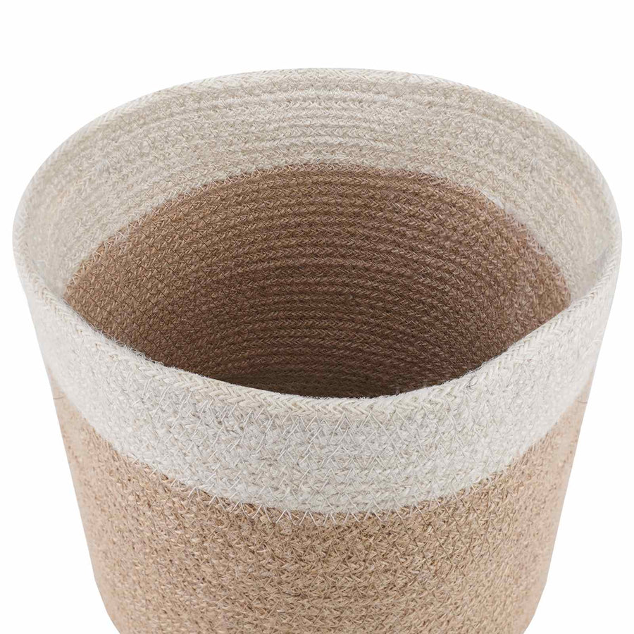 Plantenpot Set 2 pcs Natuurlijk en Wit Ø 21 x 21 cm