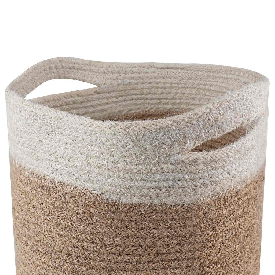 Plantenpot Set 2 pcs Natuurlijk en Wit Ø 21 x 21 cm