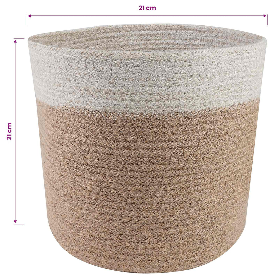 Plantenpot Set 2 pcs Natuurlijk en Wit Ø 21 x 21 cm
