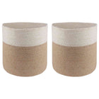 Plant Pot Set 2 pcs Natural and White Ø 28 x 28 cm