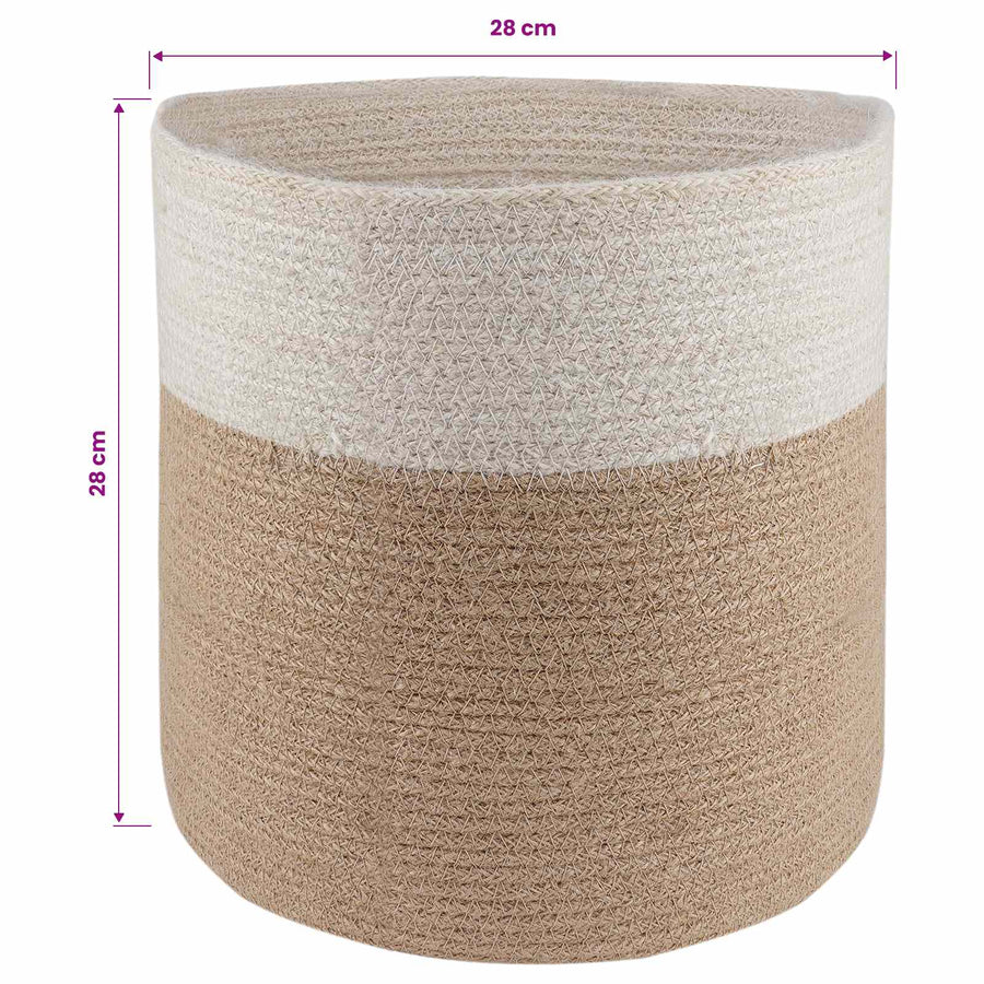 Plantenpot Set 2 pcs Natuurlijk en Wit Ø 28 x 28 cm