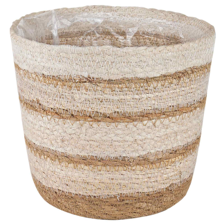 Zeegras Plantenmanden 3 pcs Natuurlijk, Wit en Beige