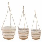 Seagrass Planters 3 pcs Natural, White and Beige