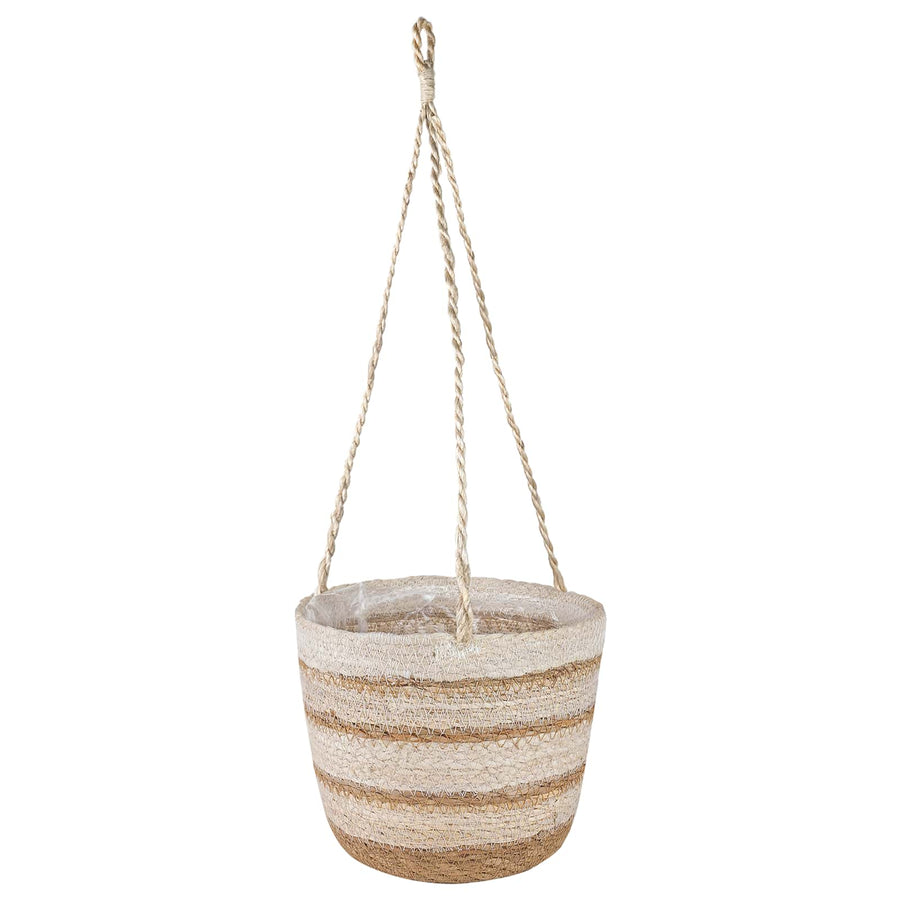 Zeegras Plantenmanden 3 pcs Natuurlijk, Wit en Beige