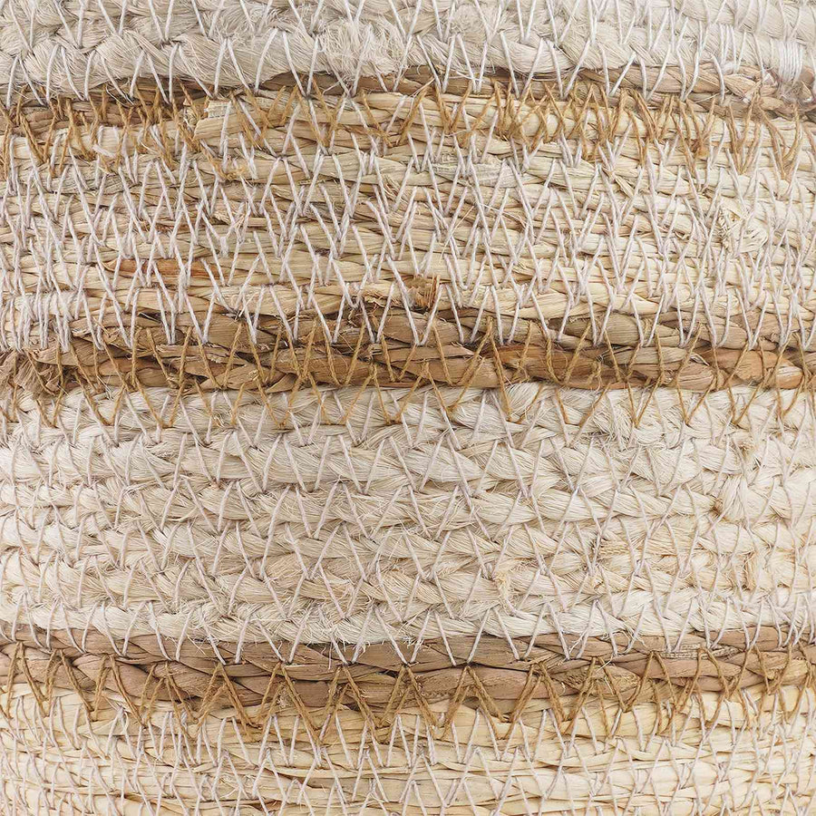 Zeegras Plantenmanden 3 pcs Natuurlijk, Wit en Beige