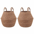 Plantenpot zeegras Ø 22 x 20 cm naturel 2 stuks