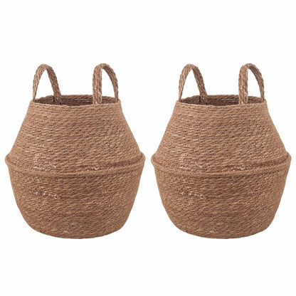 Plantenpot met handvatten 2 pcs Naturel Ø 22 x 20 cm