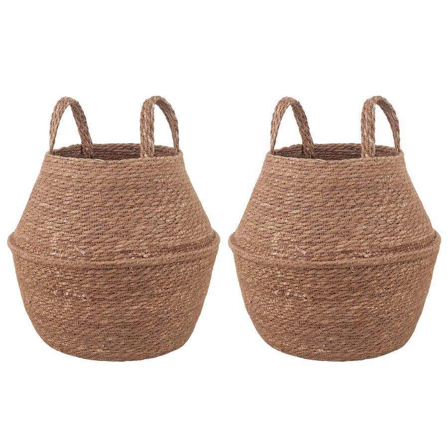 Plantenpot met handvatten 2 pcs Naturel Ø 22 x 20 cm
