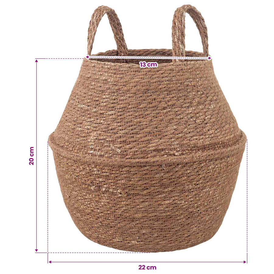 Plantenpot met handvatten 2 pcs Naturel Ø 22 x 20 cm