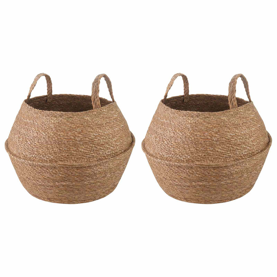Plantenpot met handvatten 2 pcs Naturel Ø 32 x 32 cm
