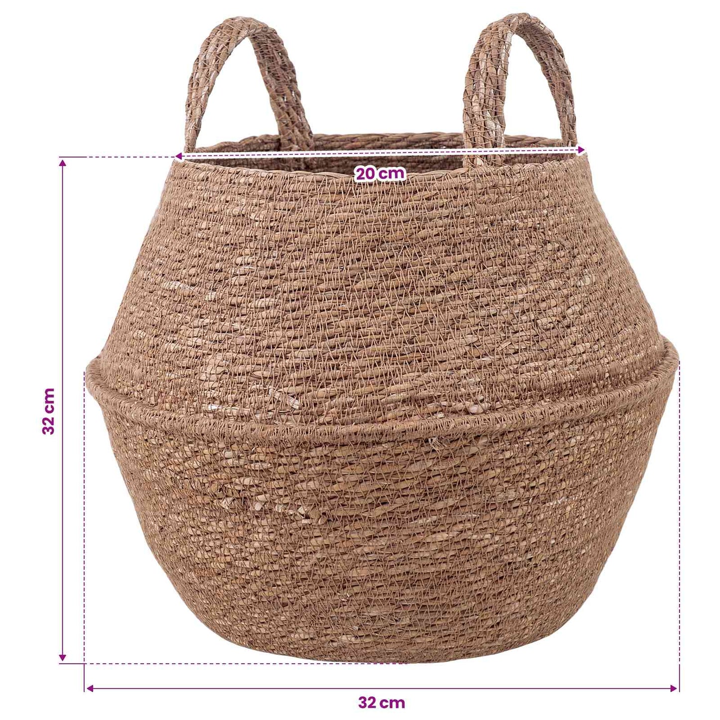 Plantenpot met handvatten 2 pcs Naturel Ø 32 x 32 cm