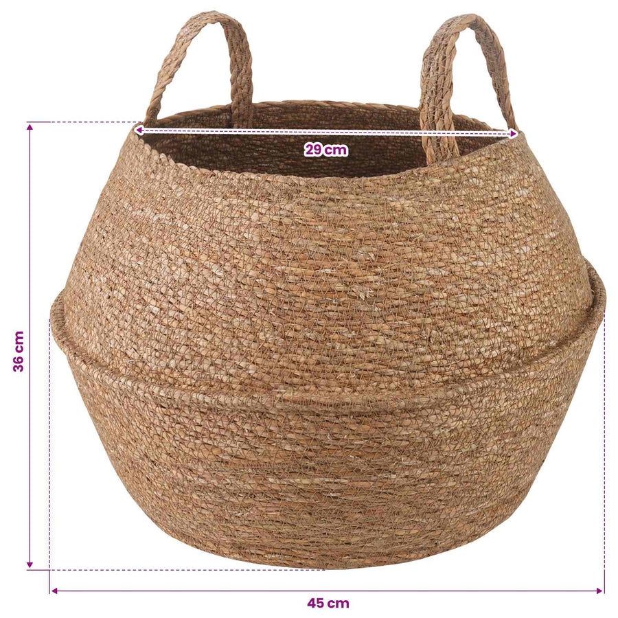 Plantenpot met handvatten 2 pcs Naturel Ø 45 x 36 cm