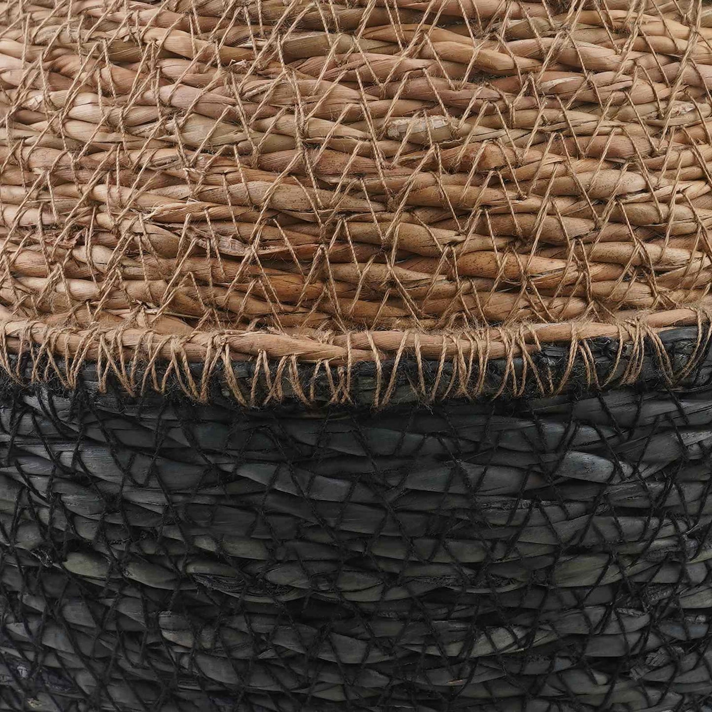 Plantenpot met handvatten Zwart Ø 22 x 20 cm 100% Zeegras