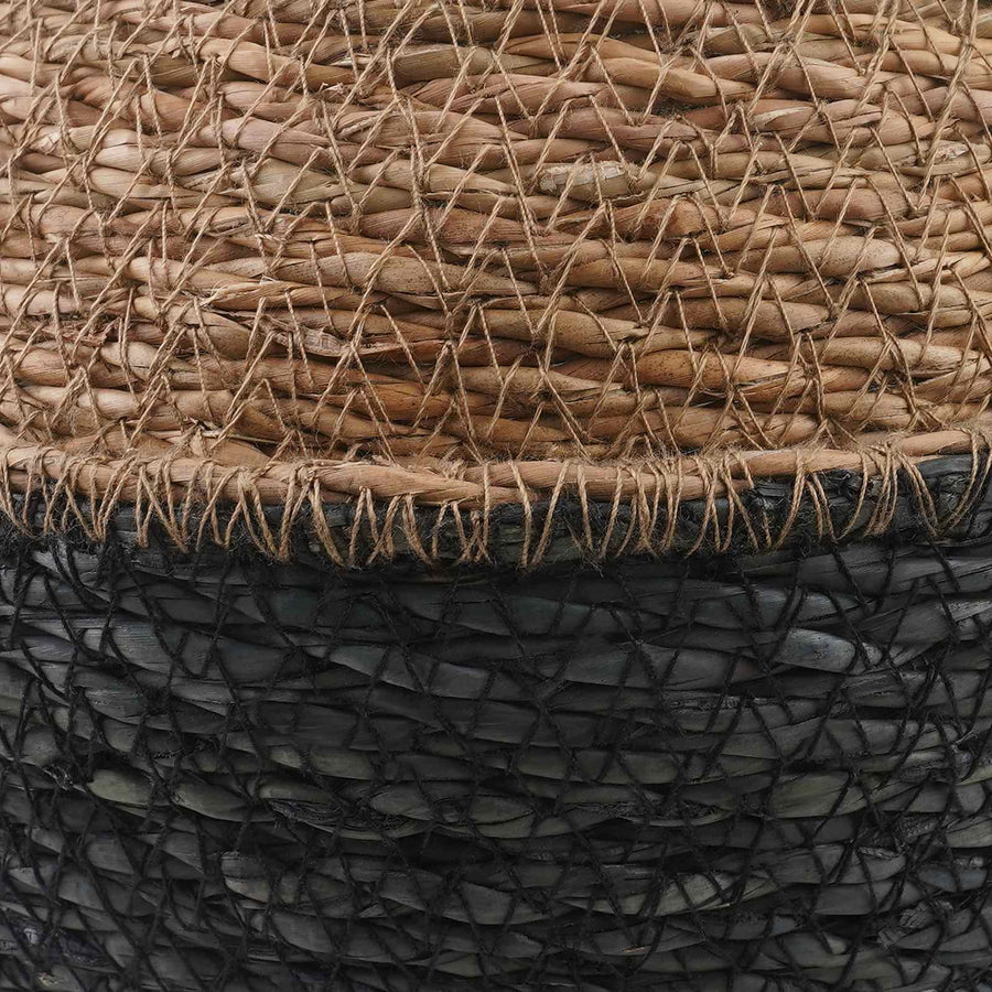 Plantenpot met handvatten 2 pcs Zwart Ø 22 x 20 cm 100% Zeegras