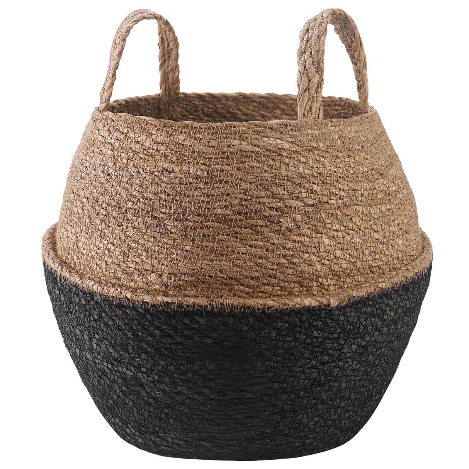 Plantenpot met handvatten Zwart Ø 32 x 32 cm 100% Zeegras