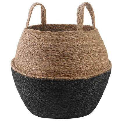 Plantenpot met handvatten Zwart Ø 32 x 32 cm 100% Zeegras