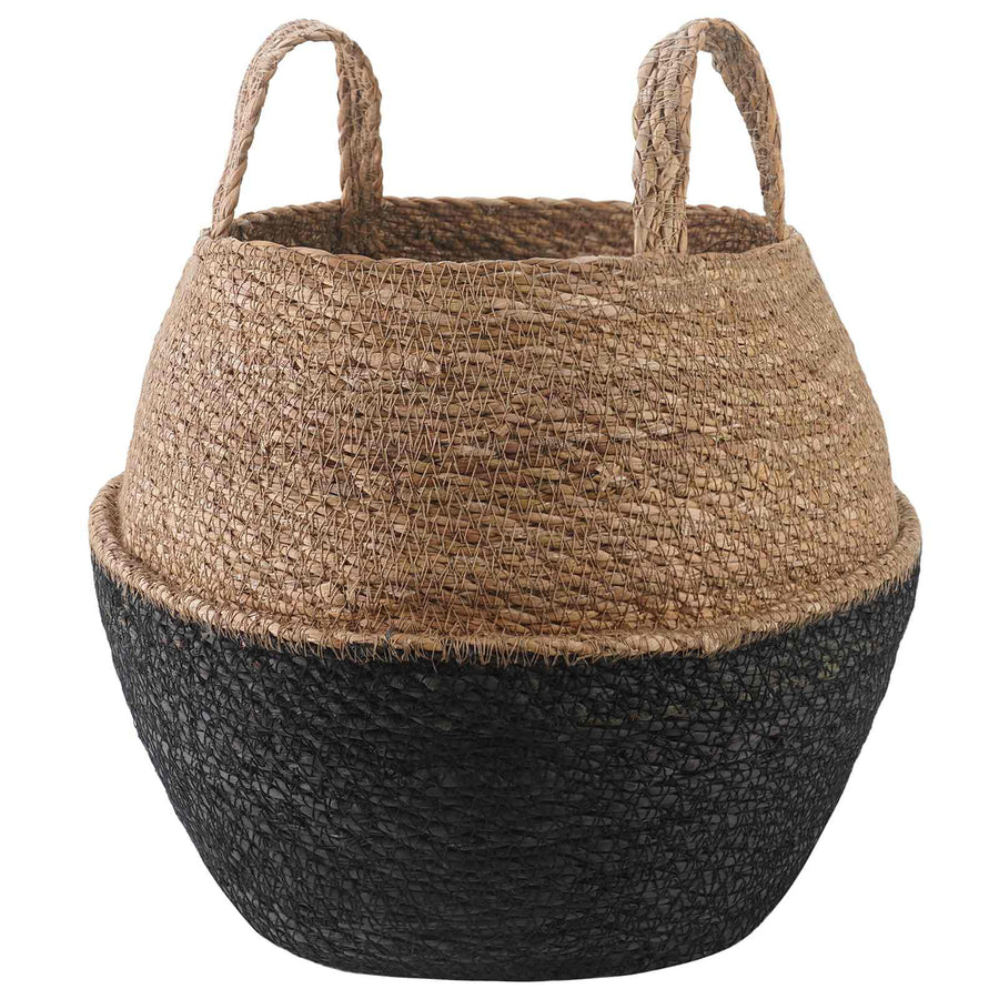 Plantenpot met handvatten Zwart Ø 32 x 32 cm 100% Zeegras