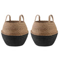 Plantenpot met handvatten 2 pcs Zwart Ø 32 x 32 cm 100% Zeegras