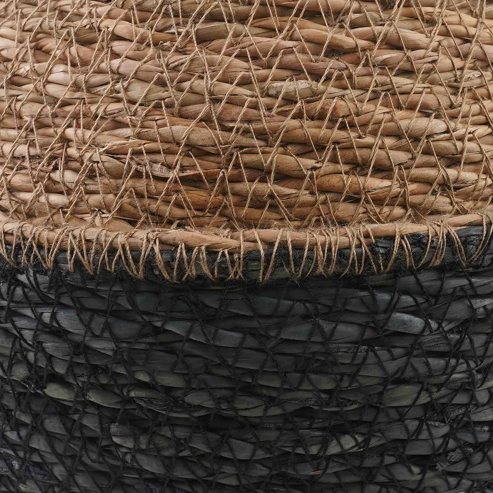 Plantenpot met handvatten 2 pcs Zwart Ø 32 x 32 cm 100% Zeegras