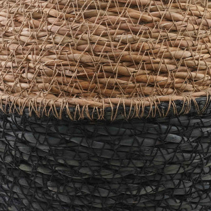 Plantenpot met handvatten 2 pcs Zwart Ø 32 x 32 cm 100% Zeegras