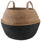 Plant Pot with Handles Black Ø 45 x 36 cm 100% Seagrass