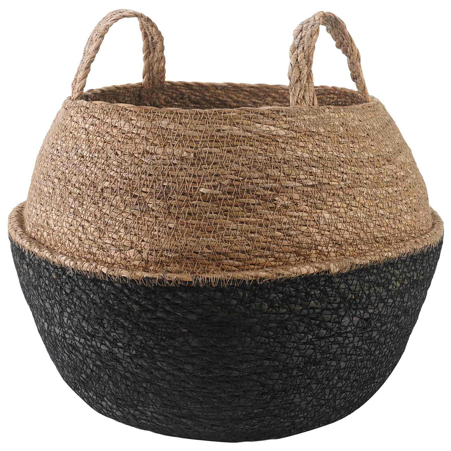 Plantenpot met handvatten Zwart Ø 45 x 36 cm 100% Zeegras