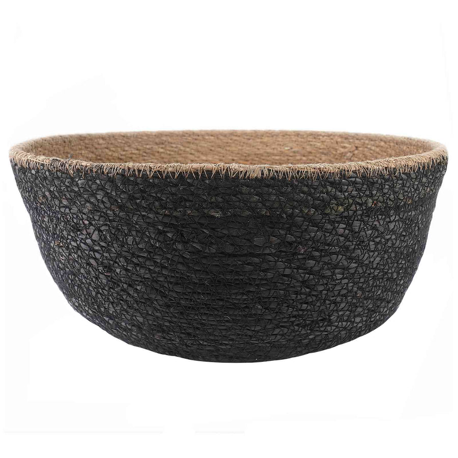Plantenpot met handvatten Zwart Ø 45 x 36 cm 100% Zeegras