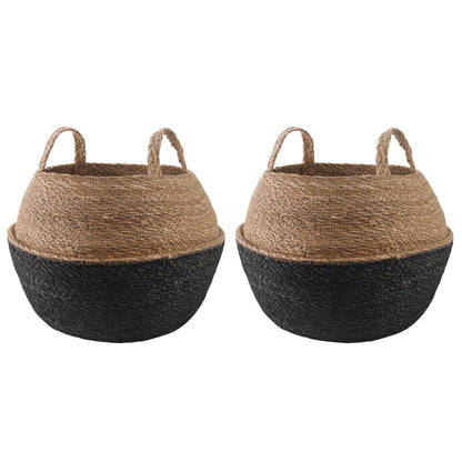 Plantenpot met handvatten 2 pcs Zwart Ø 45 x 36 cm 100% Zeegras