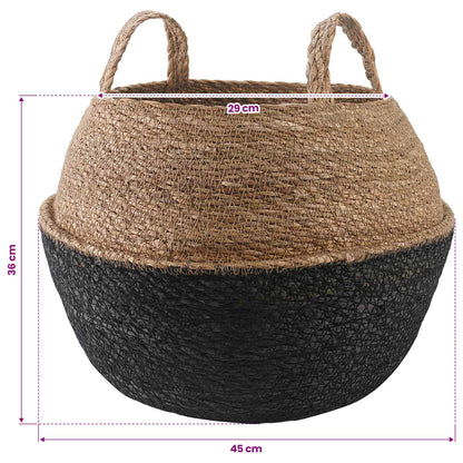 Plantenpot met handvatten 2 pcs Zwart Ø 45 x 36 cm 100% Zeegras