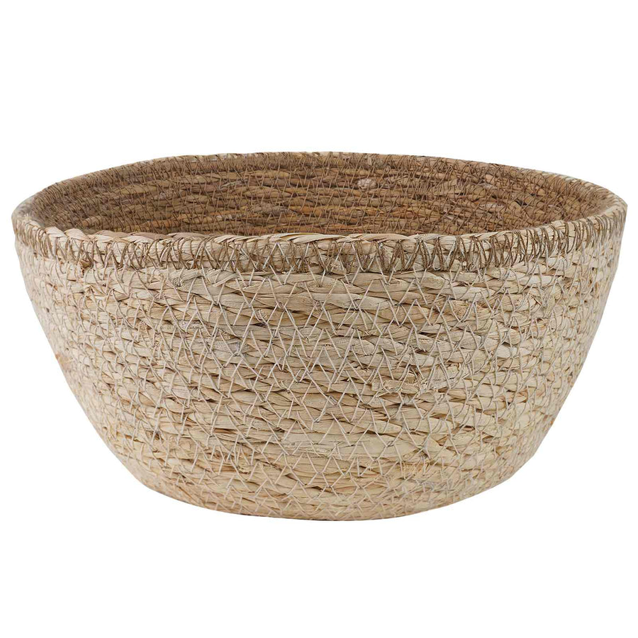Plantenpot met handvatten Wit Ø 22 x 20 cm 100% Zeegras