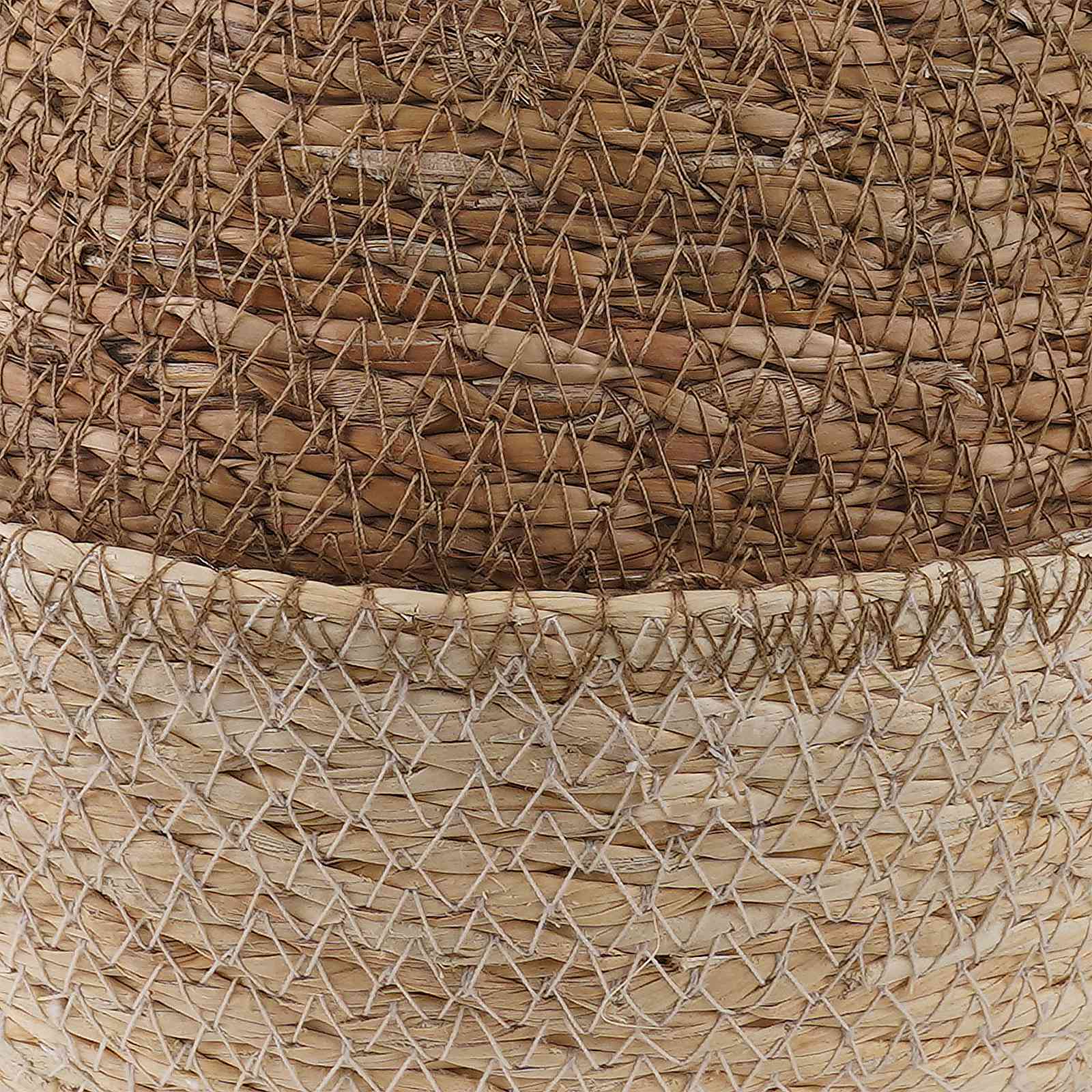 Plantenpot met handvatten Wit Ø 22 x 20 cm 100% Zeegras