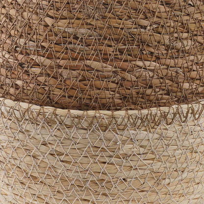 Plantenpot met handvatten Wit Ø 22 x 20 cm 100% Zeegras