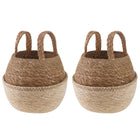 Plantenpot 2 stuks Ø 22 x 20 cm wit zeegras