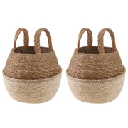 Plantenpot 2 stuks Ø 22 x 20 cm wit zeegras