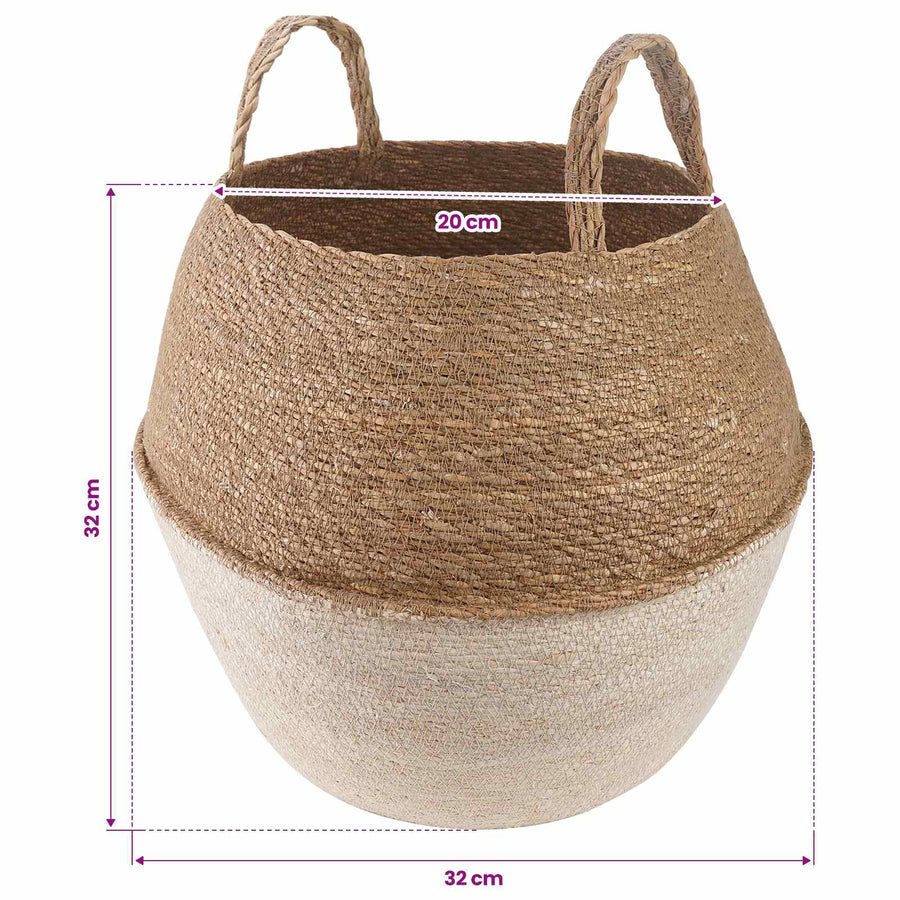 Plantenpot met handvatten 2 pcs Wit Ø 32 x 32 cm 100% Zeegras