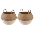 Plant Pot with Handles 2 pcs White Ø 45 x 36 cm 100% Seagrass