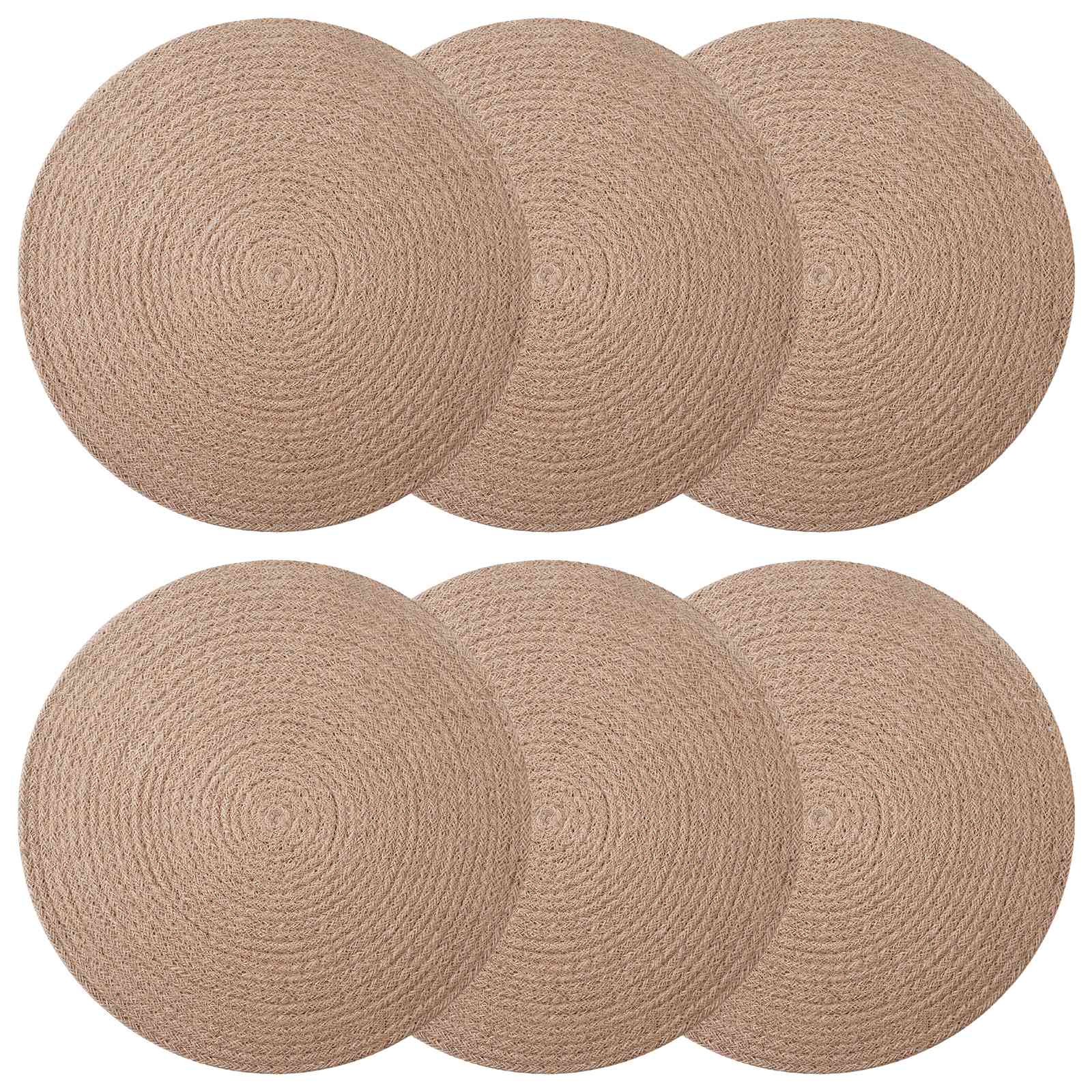 Jute placematten 6 st Naturel 100% Tossa Jute
