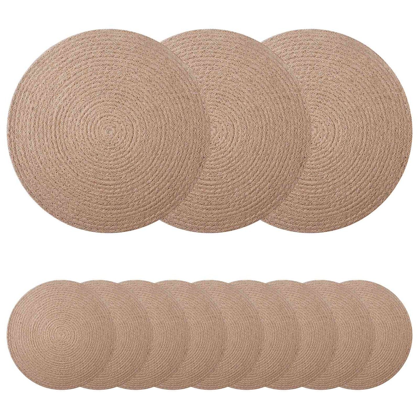 Jute placematten 12 st Naturel 100% Tossa Jute