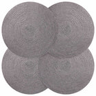Placemats jute grijs 4 stuks 30 cm ø